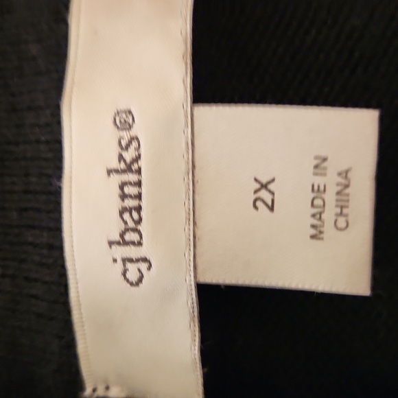 Knit Black And White Zip Up Vest Size 2X - Picture 3 of 4